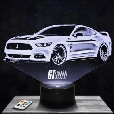 Afbeelding van Lampephoto.fr Nachtlampje met touchscreen, Amerikaanse supercar, 3D lamp, led, illusie, cadeau idee, Kerstmis, verjaardag, jongens en meisjes, nachtlamp, kinderkamer of volwassenen, TOP
