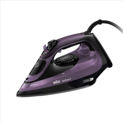 Afbeelding van Braun TexStyle 9 SI9661VI Stoomstrijkijzer met FreeGlide 3D technologie, verticaal strijkijzer, anti druppelfunctie, tank 330 ml, 260 g/min, 3200 W, paars