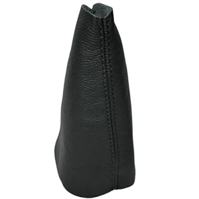 Afbeelding van AERZETIX C59607 Echt lederen versnellingspookhoes compatibel met Vw Fox 2004 2012 kleur: zwart stiksel voor handgeschakelde versnellingsbak
