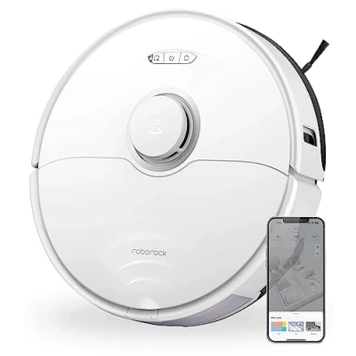 Afbeelding van Roborock S7 Robot met Alexa 2500Pa App Monitoring Multi Level Mapping Tapijtdetectie Drijvende vloeren borstel Automatisch heffen Intelligente stofzuiger voor huisdieren, harde, wit
