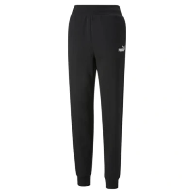 Afbeelding van Puma, Vrouwen, Sportbroek, ESS+ geborduurde broek met hoge taille FL cl (L), Zwart, L