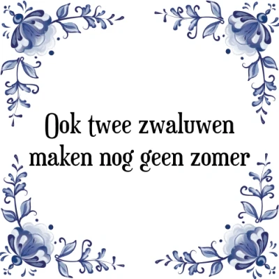 Afbeelding van Ook twee zwaluwen maken nog geen zomer Tegeltje + Spreuk