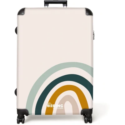 Afbeelding van NoBoringSuitcases.com® Koffer groot Reiskoffer lichtgewicht Regenboog Design Pastel Kinderen Abstract Rolkoffer met 4 wielen Grote trolley XL 98 liter bagage