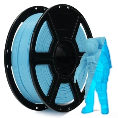 Afbeelding van FLASHFORGE Glow in the Dark Rapid PLA filament 1,75 mm, hoge stroom, snelle 3D printerfilament, lichtblauw, max. 500 mm/s printen, helderheid en langdurig lichteffect
