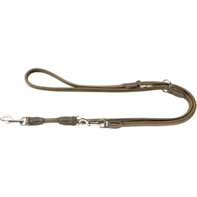 Afbeelding van HUNTER Round and Soft Hunting verstelbare hondenriem voor honden, rond, leer, zacht, robuust, 1,0 x 200 cm, olijf