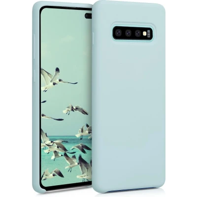 Afbeelding van kwmobile telefoonhoesje geschikt voor Samsung Galaxy S10 Plus / S10+ Hoesje met siliconen coating Smartphone case in cool mint