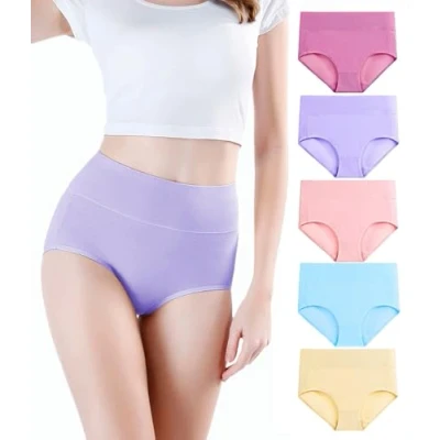 Afbeelding van Wirarpa Damesslip van katoen, hoge taille, damesondergoed, multipack 4XL