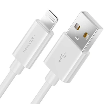 Afbeelding van deleyCON 0,5m Lightning 8 Pins USB Oplaadkabel Datakabel MFI Gecertificeerd voor Apple iPhone 14 Pro Max Plus SE 13 Mini 12 Wit