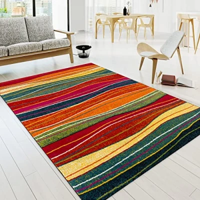 Afbeelding van Paco Home Vloerkleed Canvas 773 Korte pool, moderne strepen, ideaal in de woonkamer &amp; slaapkamer