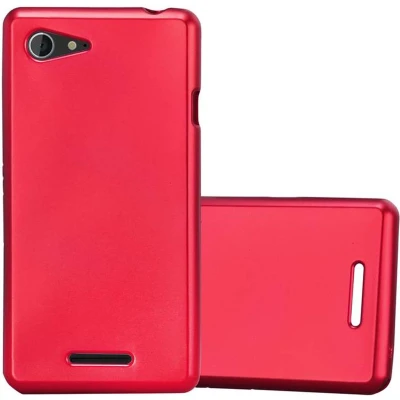 Afbeelding van Cadorabo Hoesje geschikt voor Sony Xperia E3 in METALLIC ROOD Beschermhoes gemaakt van flexibel TPU silicone Case Cover
