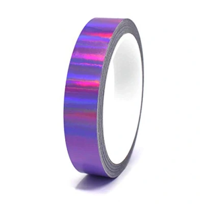 Afbeelding van 10 meter Hologram decoratieve Strips Crafting meubels auto motorfiets modelbouw Deco zelfklevende DIY waterdicht (10mm breedte, paars)