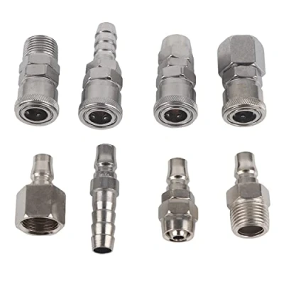 Afbeelding van 8 stuks luchtslangen snelkoppeling 1/2 inch BSP Fittings Koppelingsschakelaars Slang Compressor Air Pneumatische Mannelijke Vrouwelijke Schroefdraad