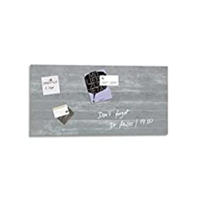 Afbeelding van SIGEL GL148 Premium glazen whiteboard 91x46 cm motief zichtbeton hoogglanzend, TÜV getest, eenvoudige montage, magneetbord Artverum