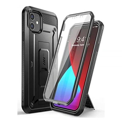 Afbeelding van SUPCASE Unicorn Beetle Pro serie hoesje voor iPhone 12 Mini (release 2020) 14,7 cm, ingebouwde schermbeschermer full body robuuste hoes (zwart)