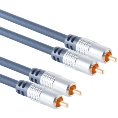 Afbeelding van Stereo Tulp Kabel Premium Verguld 1,5 meter Blauw