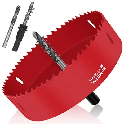 Afbeelding van JatilEr Bi Metal Gatenzaag 110mm, M42 Gatsnijder Metalen Gatopener Tool Boor Gaten Cutters Kit Circulaire Bits voor Hout Aluminium Ijzer Blad Pijp Plastic
