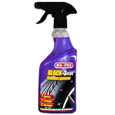 Afbeelding van Ma Fra , Black 3Plus, vernieuwt en polijst bandenspray, autowielbeschermer, smeert niet laat geen halo&#039;s achter, 500 ml