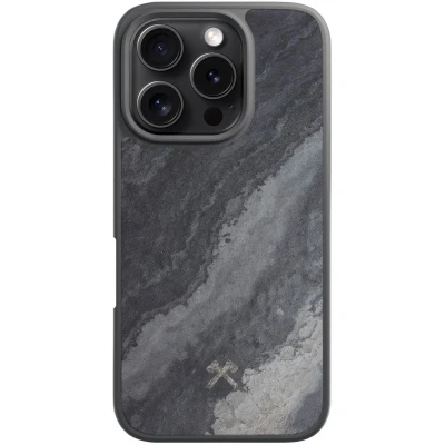 Afbeelding van Woodcessories Magnetische Bumper Case Compatibel met iPhone 16 Pro Max Stone Magnet