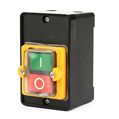 Afbeelding van Drukknopschakelaar, AC 220V/380V 10A Een /Driefasen Waterdichte Aan/Uit knopschakelaar, bedieningsknop Met Behuizing, Werktuigmachineschakelaar