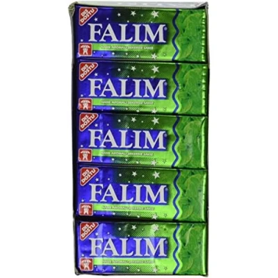 Afbeelding van Falim Sugarless Plain Chewing Gum with Mint Flavor, 100 stuks (5 x 20 stuks), suikervrije natuurlijke kauwgom met muntsmaak, Refreshing Knoppen, Fresh Breath, Trinovi