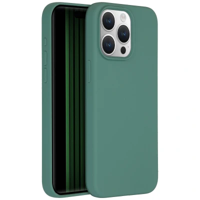 Afbeelding van Apple iPhone 15 Pro Max MagSafe Hoesje Siliconen en TPU (zacht) Accezz Softcase/Backcover Donkergroen Telefoonhoesje