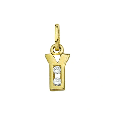 Afbeelding van Goud Hanger Letter Y Zirkonia 14 karaats