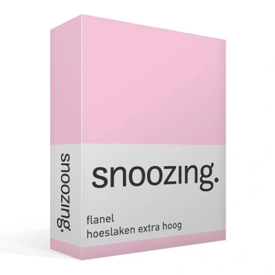Afbeelding van Snoozing Flanel Hoeslaken Eenpersoons Extra Hoog 70x200 cm Roze