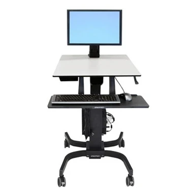 Afbeelding van Ergotron WorkFit C Mobiel zit/sta PC werkstation 1 voudig 25,4 cm (10) 61,0 (24) Zwart, Grijs In hoogte verstelbaar, Toetsenbordhouder, Kantelbaar,
