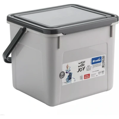 Afbeelding van ROTHO Poedercontainer, tabletten wasmiddel Grijze kleur 4,5L
