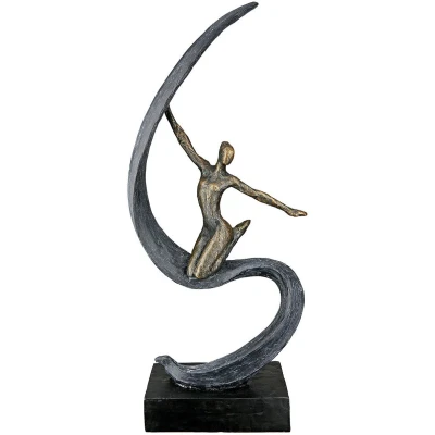 Afbeelding van Gilde Figuur &#039;Joie de Vivre&#039;, polyresin, antique bronze finish, H43cm