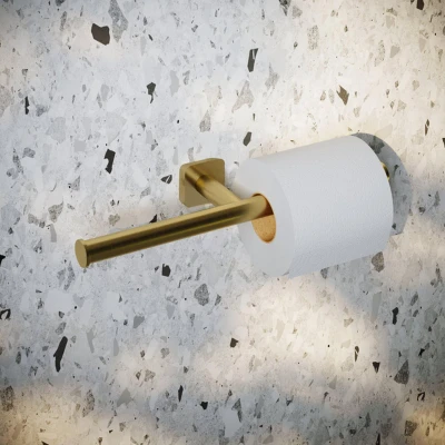 Afbeelding van HotBath Gal Dubbel toiletrolhouder Geborsteld Messing PVD GLA05BBP