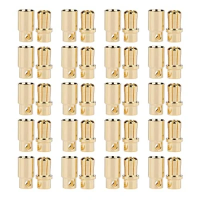 Afbeelding van Fly RC 20 paar vergulde 8 mm 8.0m banaanstekker Bullet mannelijke vrouwelijke connectoradapter voor ESC Motor Lipo