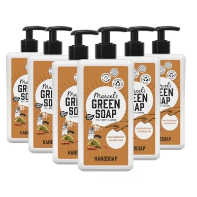 Afbeelding van 6x Marcel&#039;s Green Soap Handzeep Sandelhout &amp; Kardemom 500 ml