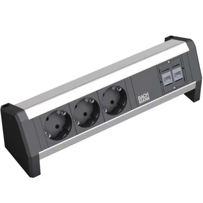 Afbeelding van Desk Power Strip 3x stroom + 2x dataDesk data met stroomkabel van 3 meter