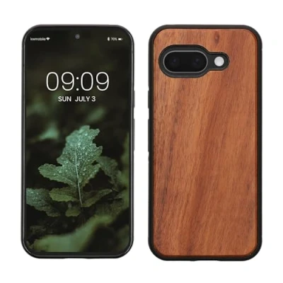 Afbeelding van kwmobile telefoonhoesje geschikt voor Google Pixel 9a Hoesje met bumper in vintage bruin / Backcover 0