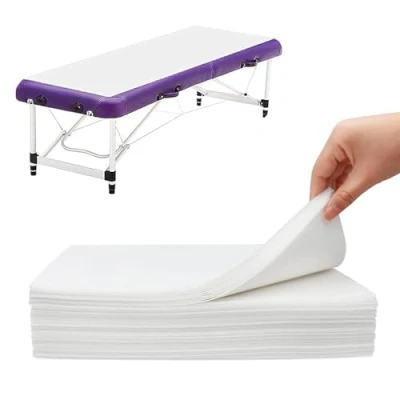 Afbeelding van 20 stuks wegwerplakens wegwerp massage spa lakens zachte niet geweven stof massagetafel laken waterdicht en oliebestendig bedhoes voor schoonheidssalon, spa, massage, ziekenhuis, tatoeage, 70 x 170 cm