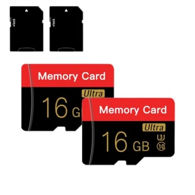 Afbeelding van 2 Pack SD Card 16GB with Adapter High Speed Class 10 Memory for Laptop,Tablet,Camera,Smartphone,Drone and Dash Cam(16GB*2)