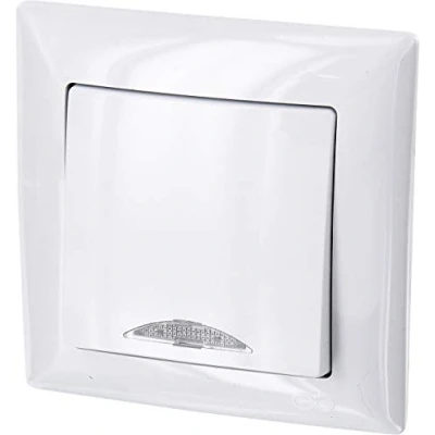 Afbeelding van UP aan/uit schakelaar, led, steekklem, all in one, serie G1 zuiver wit