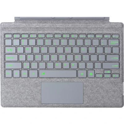 Afbeelding van Toetsenbord geschikt voor Microsoft Surface Pro 4/6/7 QWERTY Bluetooth Cover Met Touchpad en verlichting Licht Grijs