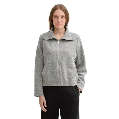 Afbeelding van TOM TAILOR Sweatjack voor dames, 36596 Grey Heringbone Boucle, S
