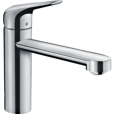 Afbeelding van hansgrohe Keukenkraan Focus M42, kraan keuken met uitloop hoogte 120 mm, waterbesparend, 360 draaibaar, 1 straalsoort, chroom