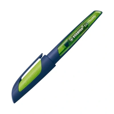 Afbeelding van School vulpen met standaardpunt M STABILO EASYbuddy Twilight Sky in staalblauw/lime Schrijfkleur blauw (uitwisbaar) 1 stuks Inclusief vulling