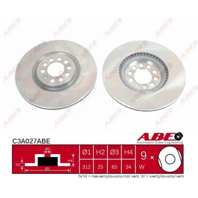 Afbeelding van ABE Remschijven C3A027ABE