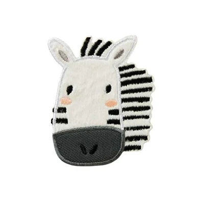 Afbeelding van Mono Quick Opstrijkplaatje patch applicatie om op te strijken dierentuin dieren zebra 6,0 x 7,5 cm