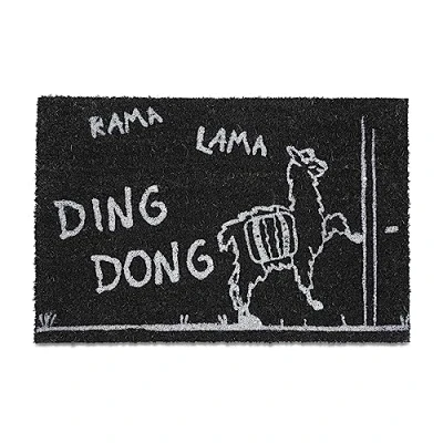 Afbeelding van deurmat lama grappige tekst 40 x 60 cm antislip weerbestendig zwart wit