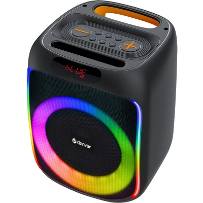 Afbeelding van Denver Bluetooth Speaker Party Box Discolichten Incl. Afstandsbediening Microfoon Aansluiting BPS165