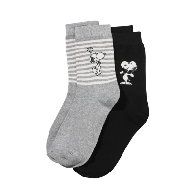 Afbeelding van Peanuts Snoopy 2ER SET Sokken, Dames, Maat: 39 42, Mehrfarbig