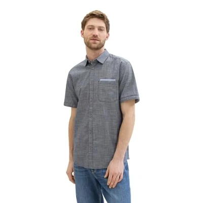 Afbeelding van TOM TAILOR heren overhemd, 35404 Navy Small Structure, S