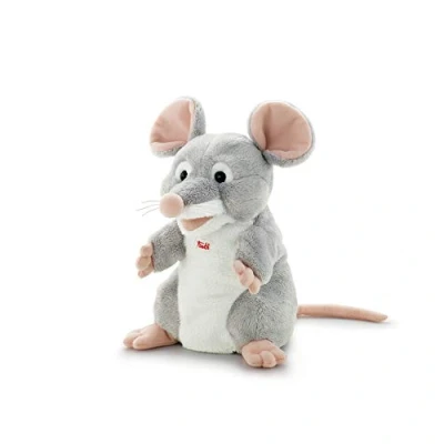Afbeelding van Trudi Handpop Muis 25 cm grijs