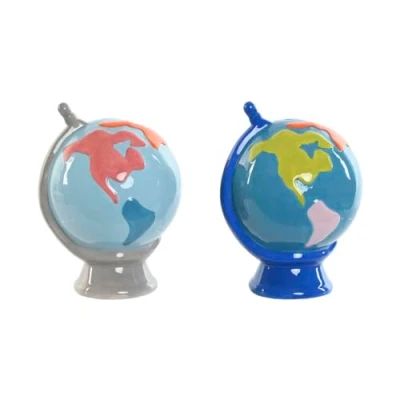 Afbeelding van Spaarpot Home ESPRIT Dolomite Wereldbol 14,5 x 13,5 19 cm (2 Stuks)